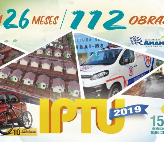Lançado IPTU em Amambai com 15% de desconto á vista e sorteio de carro 0 Km e 10 bicicletas