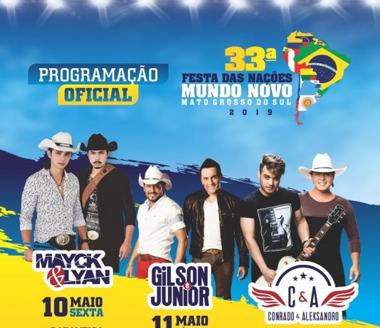 Programação artística da 33ª festa das Nações de Mundo Novo