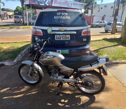 Em Naviraí, Polícia Militar prende jovem por receptação e apreende motocicleta roubada