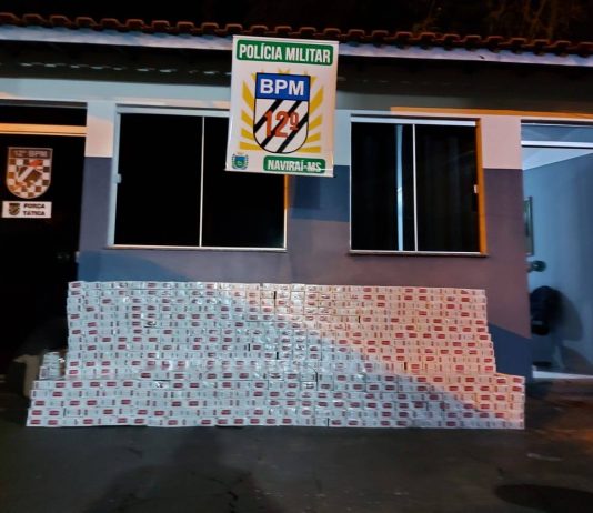 Em Naviraí, Polícia Militar apreende 1.800 pacotes de cigarros contrabandeados