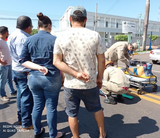 Acidente na BR-163 em Mundo Novo envolvendo uma motocicleta e um Corolla na manhã desta quarta (25)