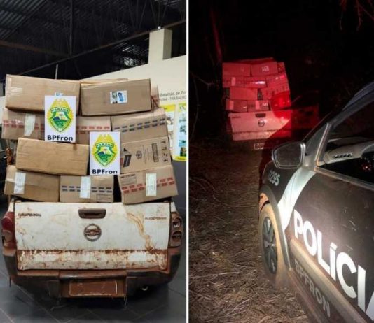 BPFron apreende veículo carregado com cigarros contrabandeados em Guaíra