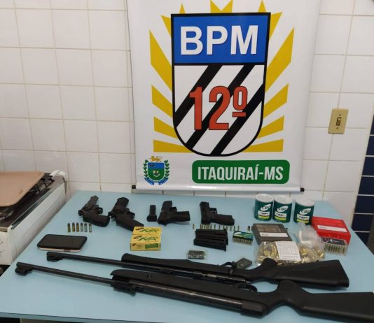Em Itaquiraí, Polícia Militar prende homem por posse irregular e disparo de arma de fogo