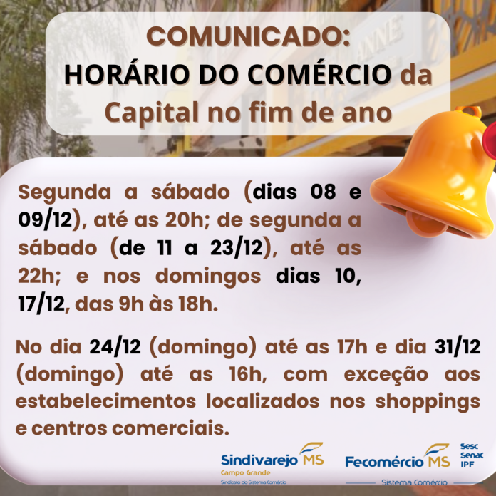 Comunicado horário comércio