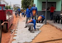 Prefeitura de Eldorado realiza melhorias na Avenida Brasil com nova calçada em paver