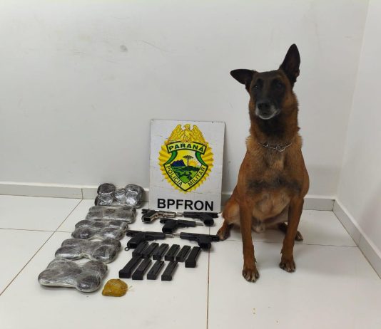Passageiras que pegaram armas e drogas em Mundo Novo são presas com pistolas e haxixe em abordagem do BPFRON em Guaíra