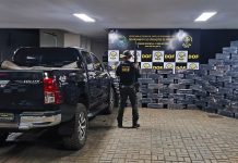 DOF recupera caminhonete furtada carregada com 1,6 tonelada de maconha em Mundo Novo