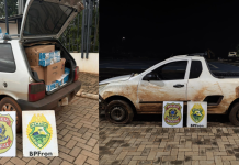 PF e BPFRON apreendem mais de 1.100 pacotes de cigarros contrabandeados e veículos em Guaíra