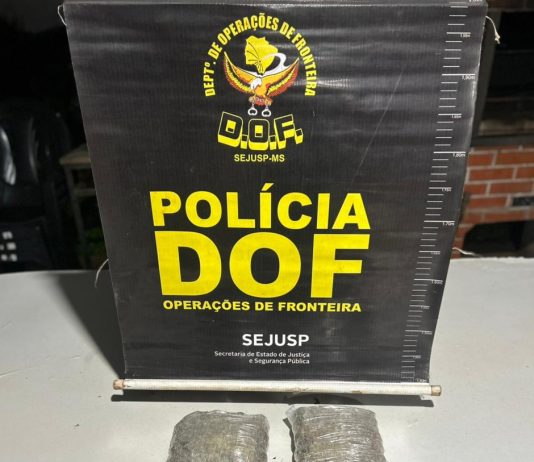 DOF prendeu homem com skunk e haxixe durante em Coronel Sapucaia