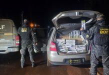 DOF apreende veículo com 1,5 mil pacotes de cigarros paraguaios em Laguna Carapã