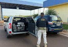 PRF apreende mais de 156 kg de entorpecentes e prende dois homens na BR-163 em Eldorado