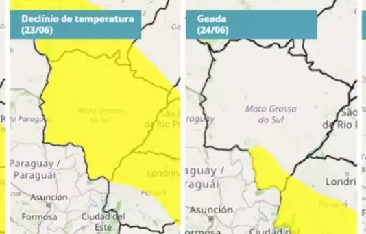 Semana começa com alerta de chuva e deve ter mínima de 3°C e geada