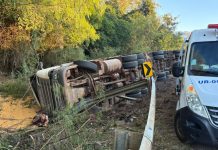 Motorista morre preso às ferragens em acidente na BR-163 entre Mercedes e Guaíra