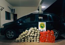 Polícia apreende 119 kg de maconha e veículo abandonado em Guaíra
