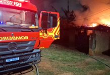 Bombeiros combatem incêndio e evitam que fogo se espalhe para outros imóveis em Itaquiraí