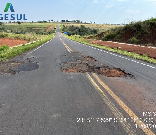 Prefeitura de Japorã aciona AGESUL e equipe fará reparos na BR-386 nesta terça-feira