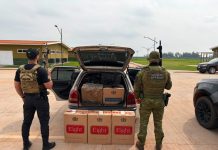 PF e BPFRON apreendem 17 caixas de cigarro paraguaio em Terra Roxa
