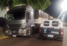 Caminhão carregado com soja é encontrado com suspeita de clonagem em Itaquiraí