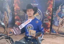 Peão de Amambai vence grande rodeio em touros no Mato Grosso
