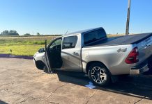 Hilux furtada é recuperada em Guaíra e adolescente é apreendido após fuga em mata