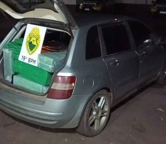 Três homens são presos com carro carregado de maconha na BR-163 em Guaíra