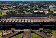 Presidentes da CBF e FFMS visitam obras do Estádio Morenão