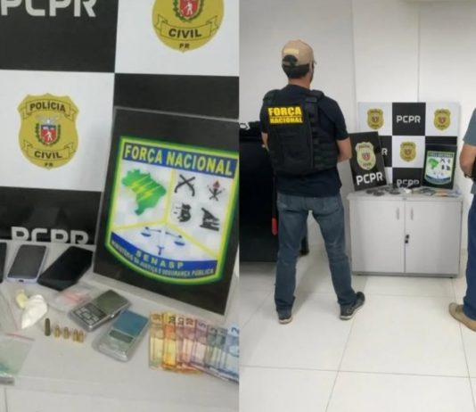 Homem é preso e adolescente apreendida com drogas e munições em Guaíra