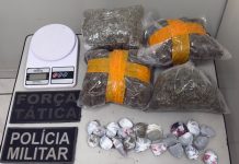 Naviraí – Após agredir a própria mãe, jovem é preso com quase 2 kg de droga