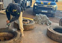 PRF localiza mais de 150 kg maconha escondidos em estepes de carreta em Terra Roxa