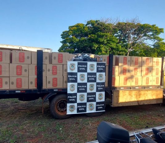 Polícia Civil apreende caminhão com cerca de 160 mil maços de cigarros contrabandeados em Eldorado