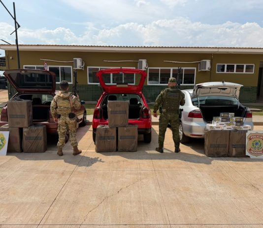 Operação integrada apreende mais de 400 pacotes de cigarros contrabandeados em Guaíra e Terra Roxa