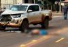 Motociclista morre após colisão com caminhonete na Avenida Amambai, em Naviraí
