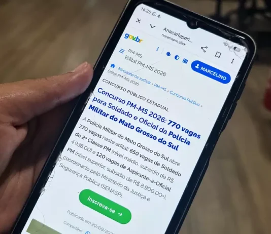 Polícia Militar alerta sobre golpes digitais envolvendo falsos concursos da PMMS