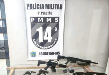 PM apreende 10 armas em compartimento oculto de carro em Iguatemi