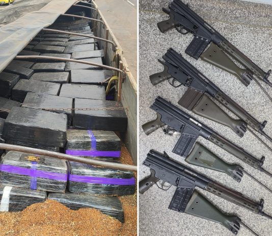 PF e PRF apreendem mais de 6 toneladas de maconha e quatro fuzis na BR-163, em Naviraí